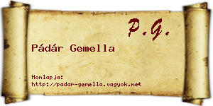 Pádár Gemella névjegykártya